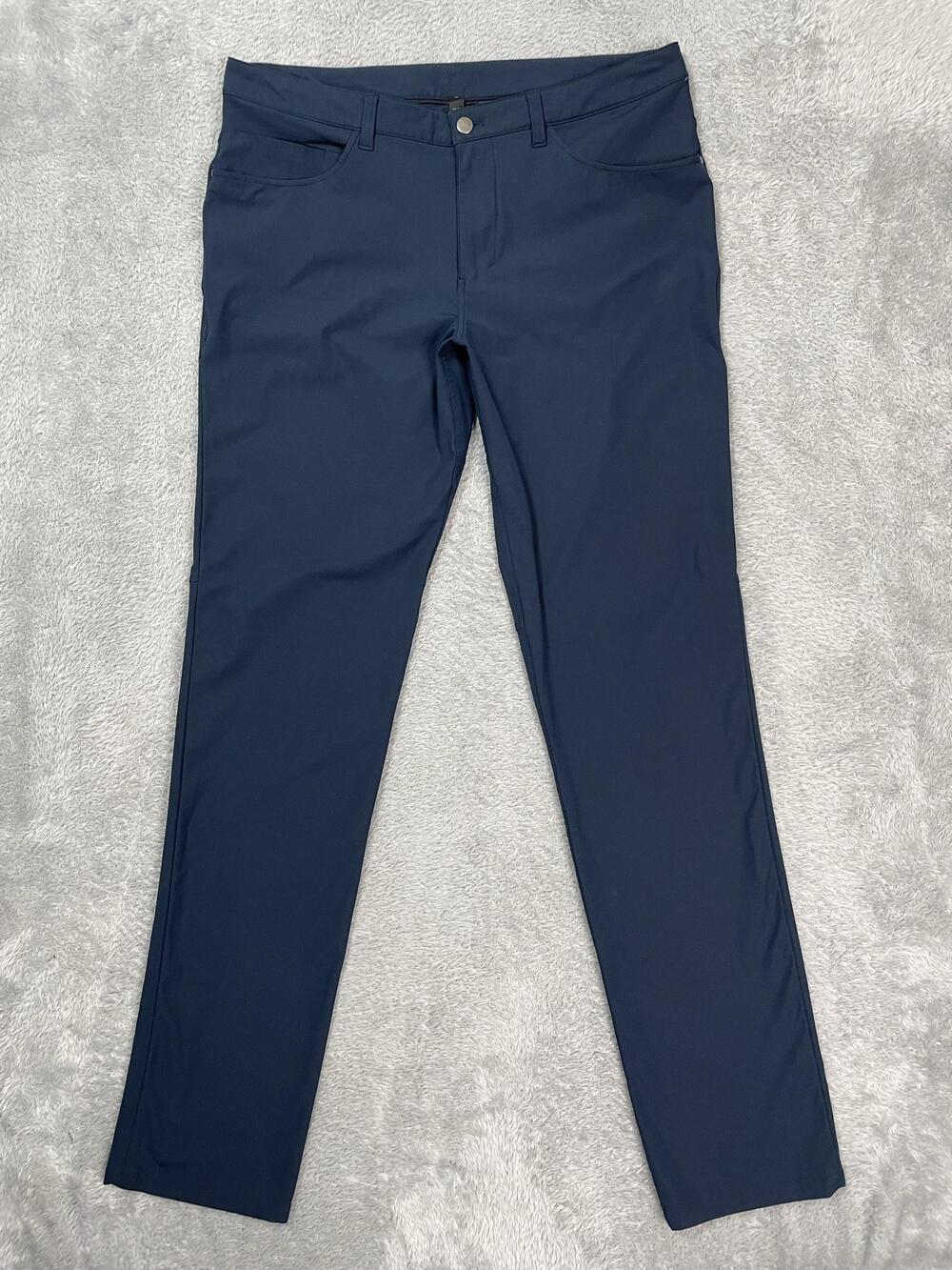 Lululemon Chino Pants Mens 36* Tall Blue Slim Fit Stretch 5 Pocket Travel Casual